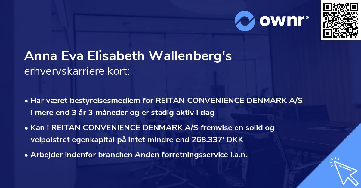 Anna Eva Elisabeth Wallenberg's erhvervskarriere kort