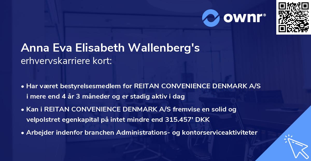 Anna Eva Elisabeth Wallenberg's erhvervskarriere kort