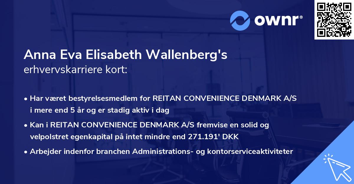 Anna Eva Elisabeth Wallenberg's erhvervskarriere kort
