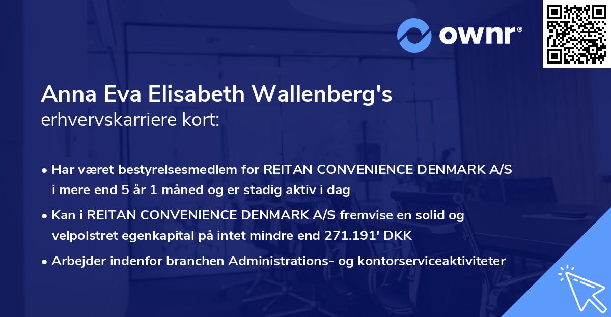 Anna Eva Elisabeth Wallenberg's erhvervskarriere kort