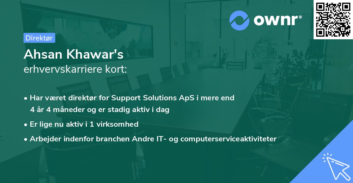 Ahsan Khawar's erhvervskarriere kort