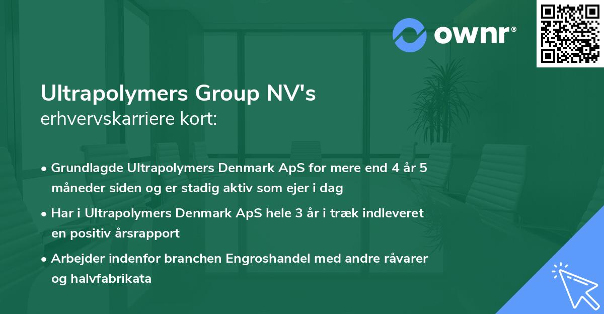 Ultrapolymers Group NV's erhvervskarriere kort