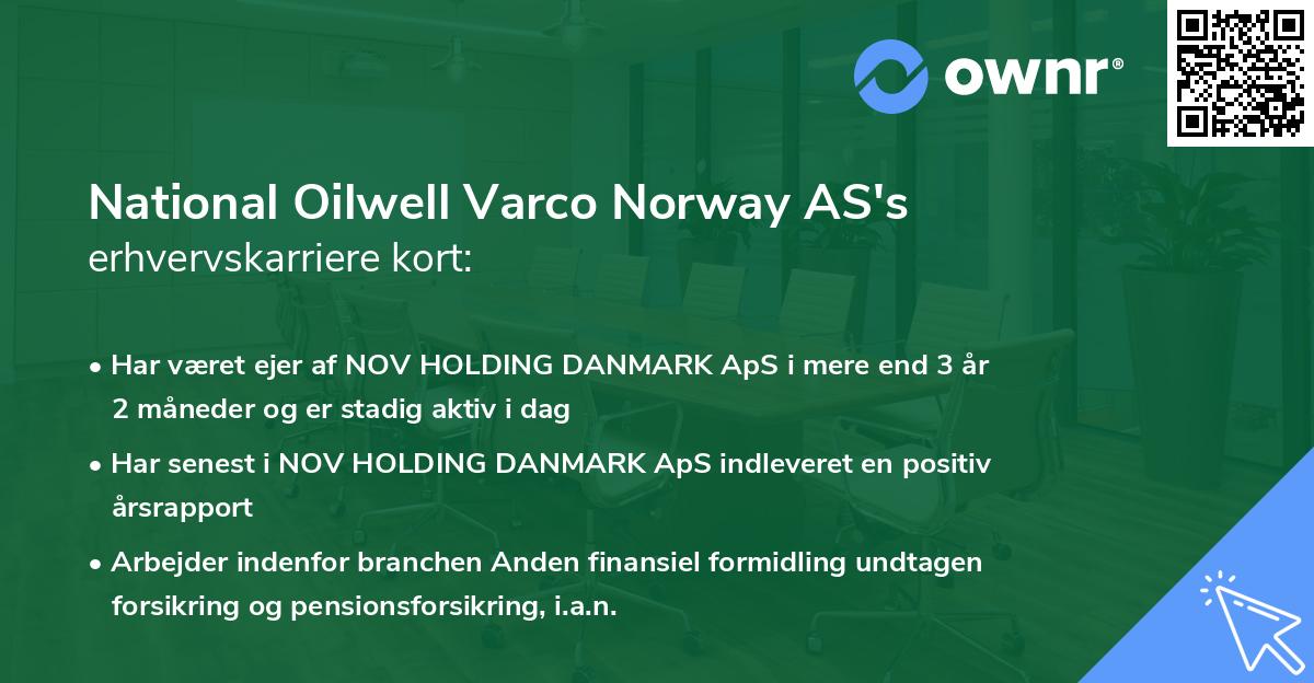 National Oilwell Varco Norway AS's erhvervskarriere kort