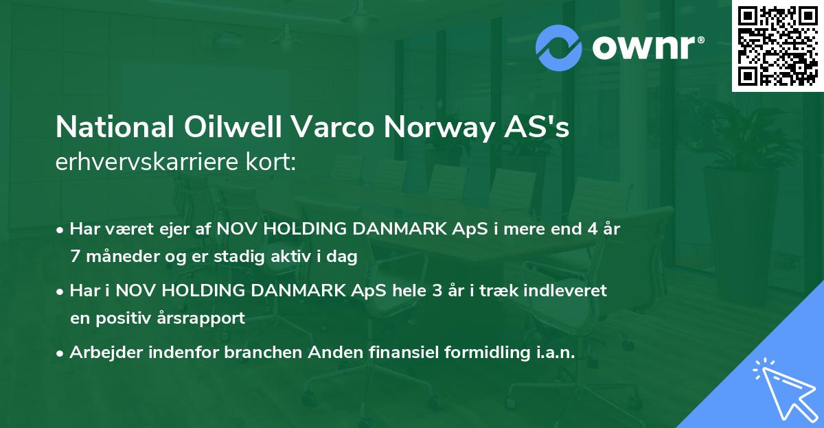 National Oilwell Varco Norway AS's erhvervskarriere kort
