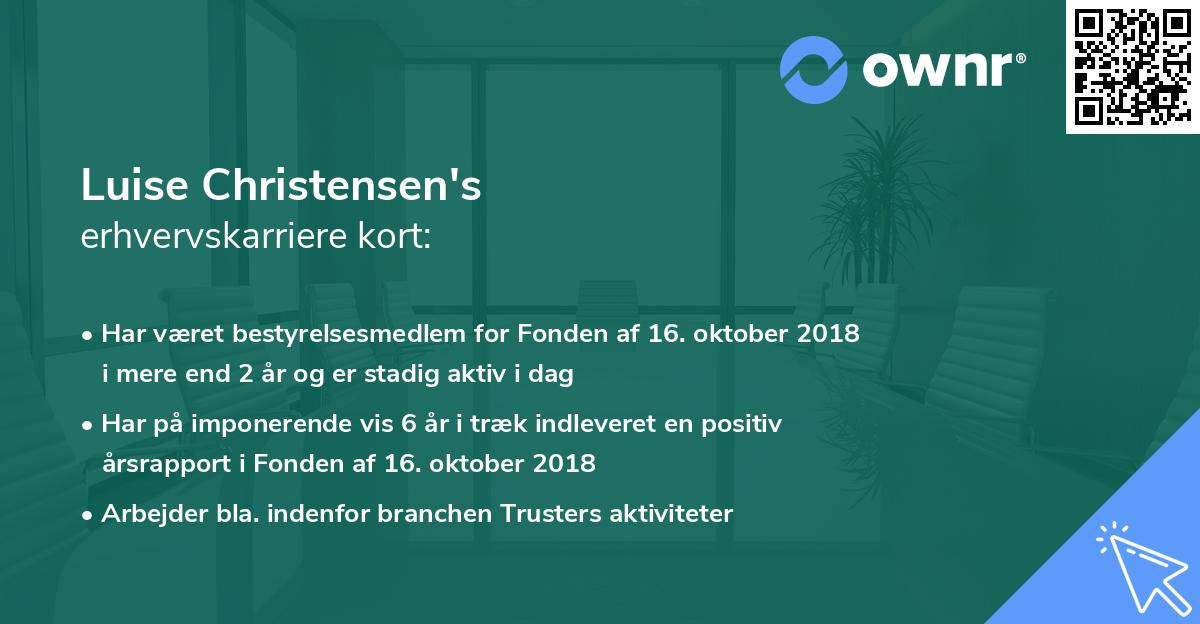 Luise Christensen's erhvervskarriere kort