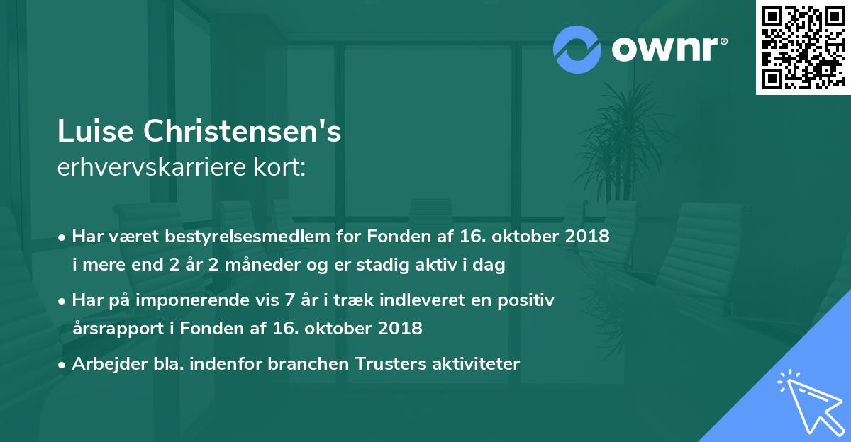 Luise Christensen's erhvervskarriere kort