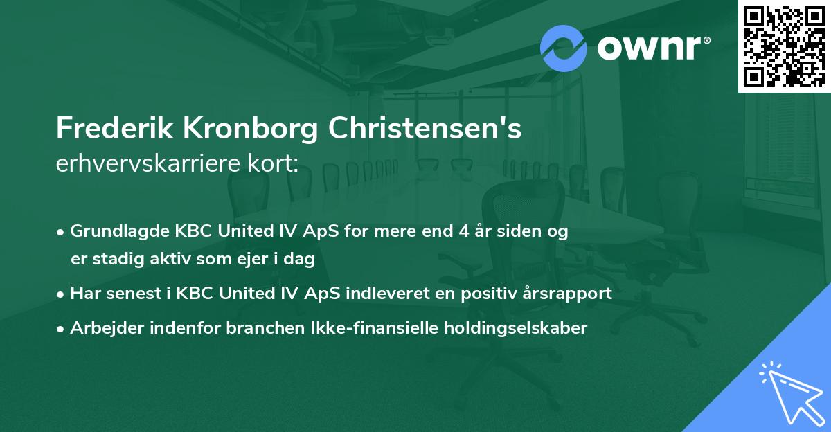 Frederik Kronborg Christensen's erhvervskarriere kort