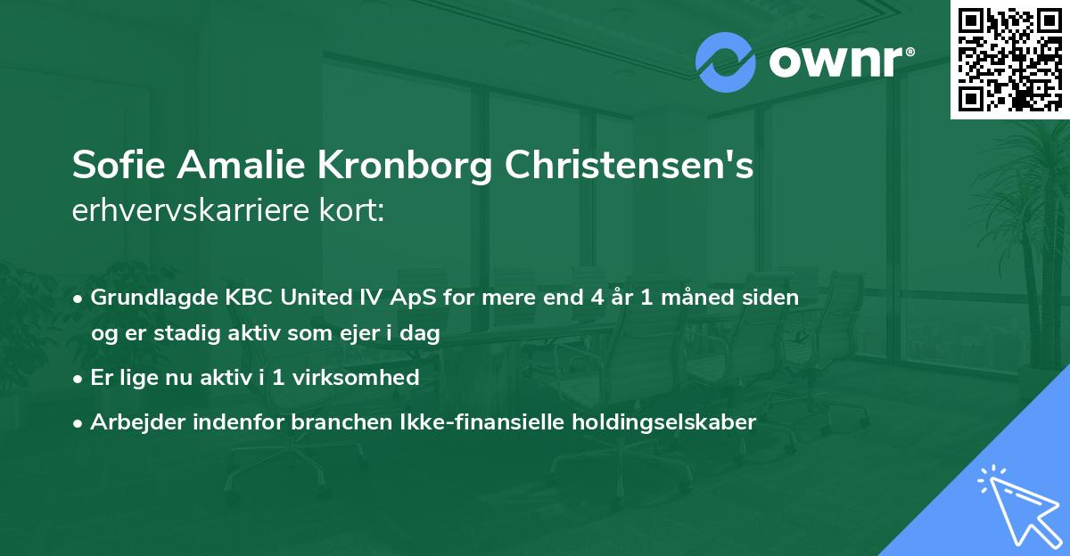 Sofie Amalie Kronborg Christensen's erhvervskarriere kort