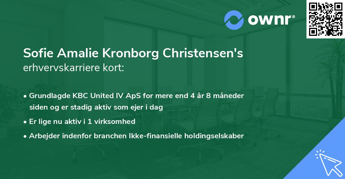 Sofie Amalie Kronborg Christensen's erhvervskarriere kort