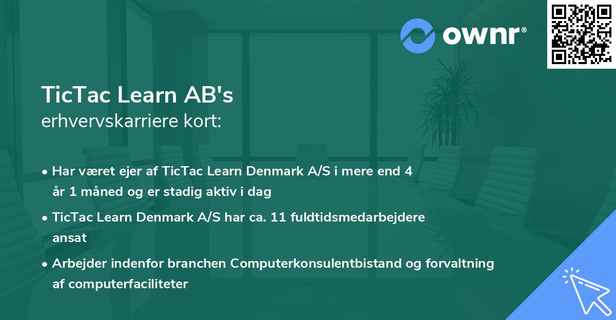 TicTac Learn AB's erhvervskarriere kort