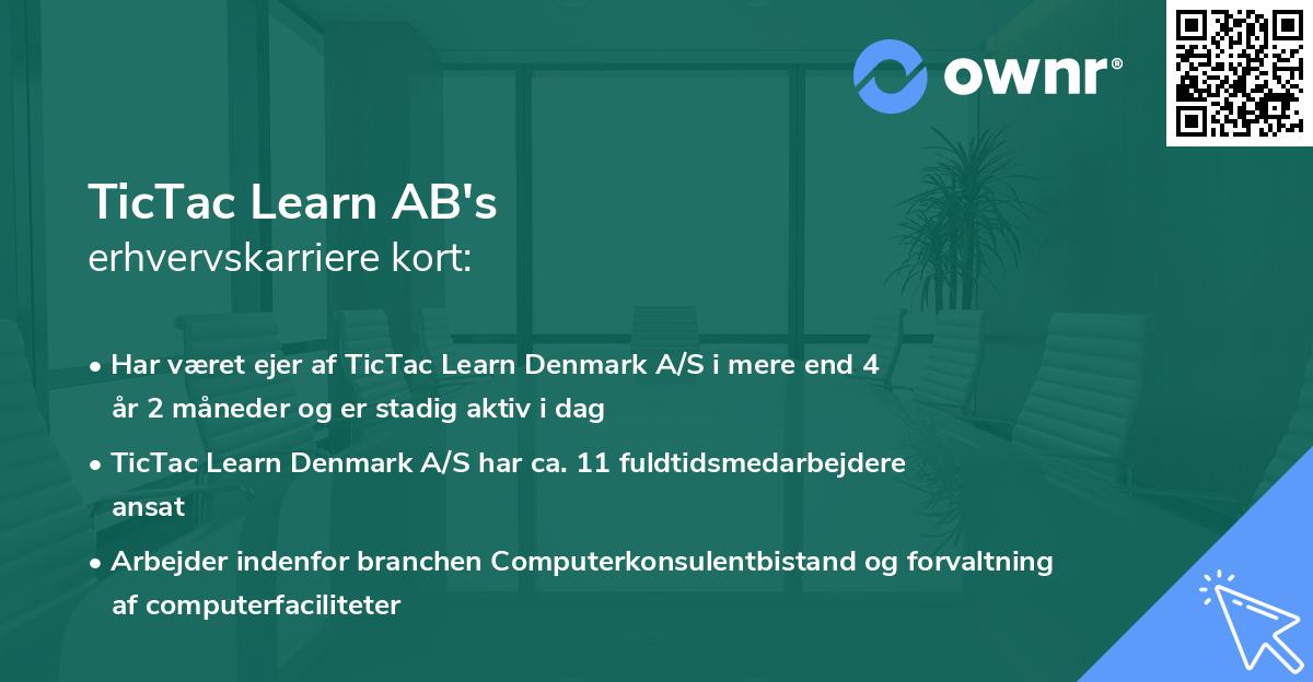 TicTac Learn AB's erhvervskarriere kort