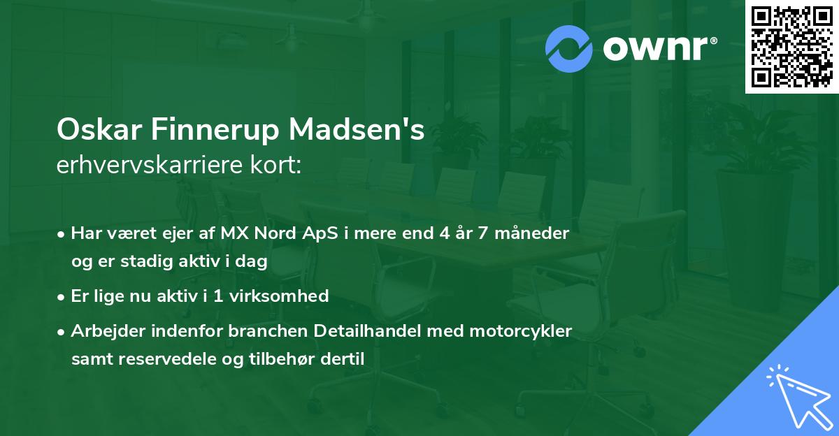 Oskar Finnerup Madsen's erhvervskarriere kort
