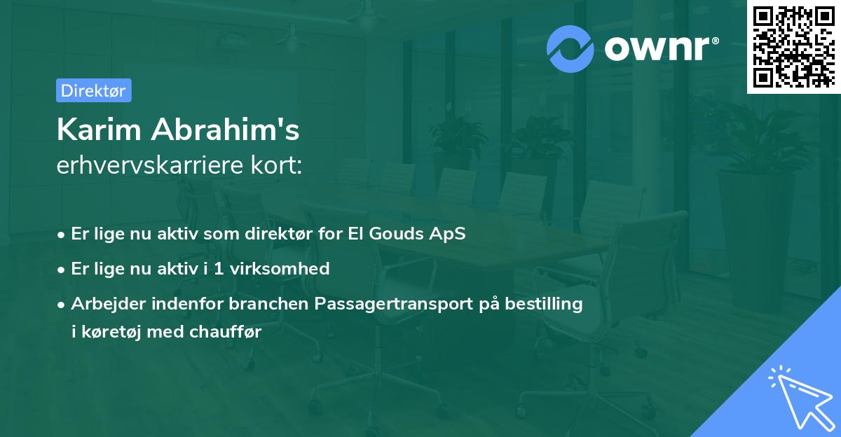 Karim Abrahim's erhvervskarriere kort