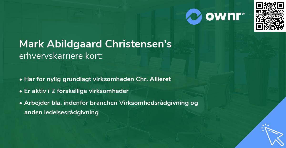 Mark Abildgaard Christensen's erhvervskarriere kort