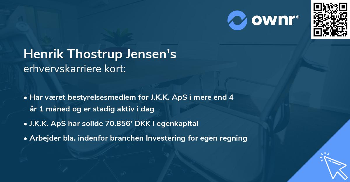 Henrik Thostrup Jensen's erhvervskarriere kort