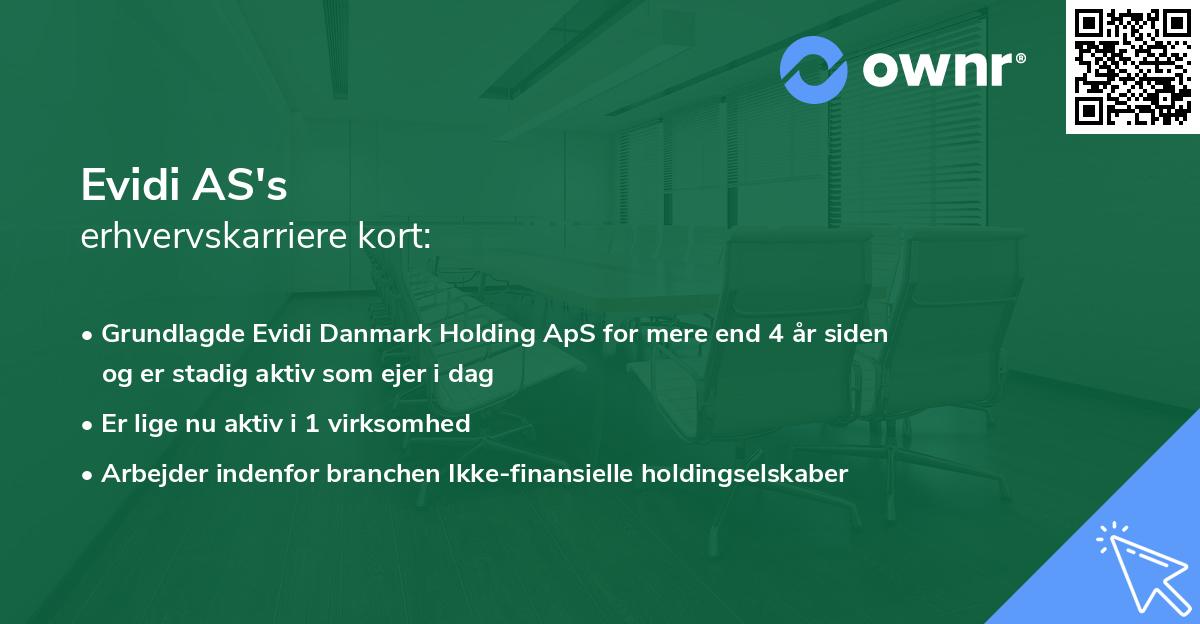 Evidi AS's erhvervskarriere kort
