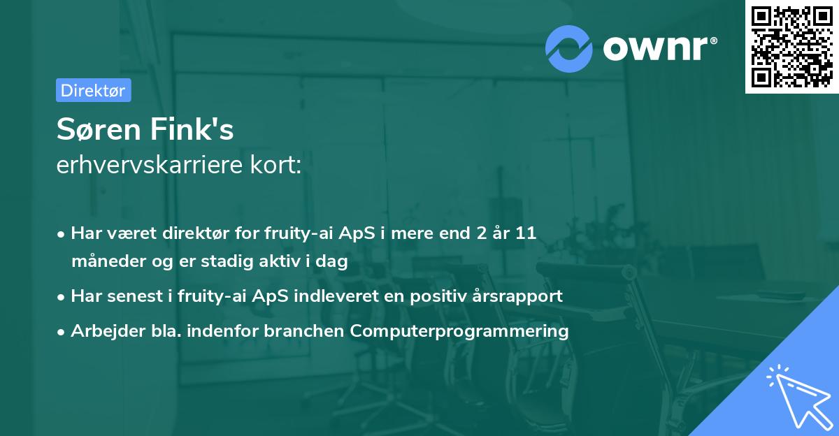 Søren Fink's erhvervskarriere kort
