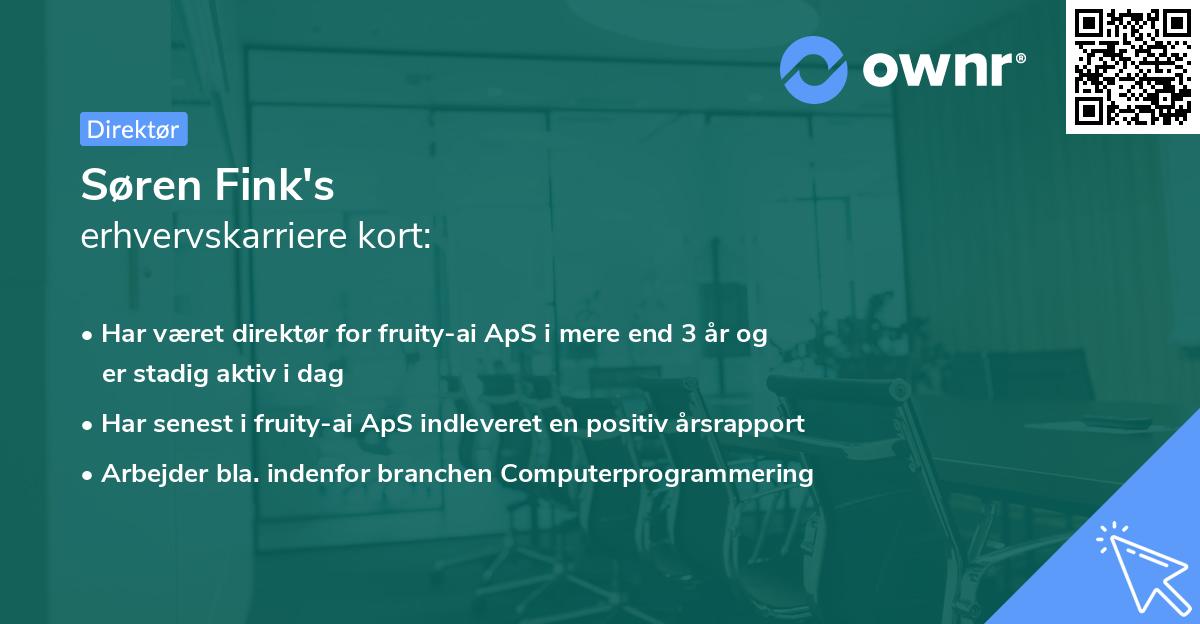 Søren Fink's erhvervskarriere kort
