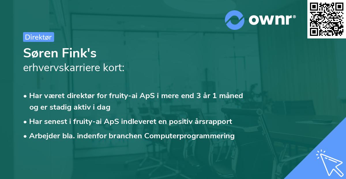 Søren Fink's erhvervskarriere kort