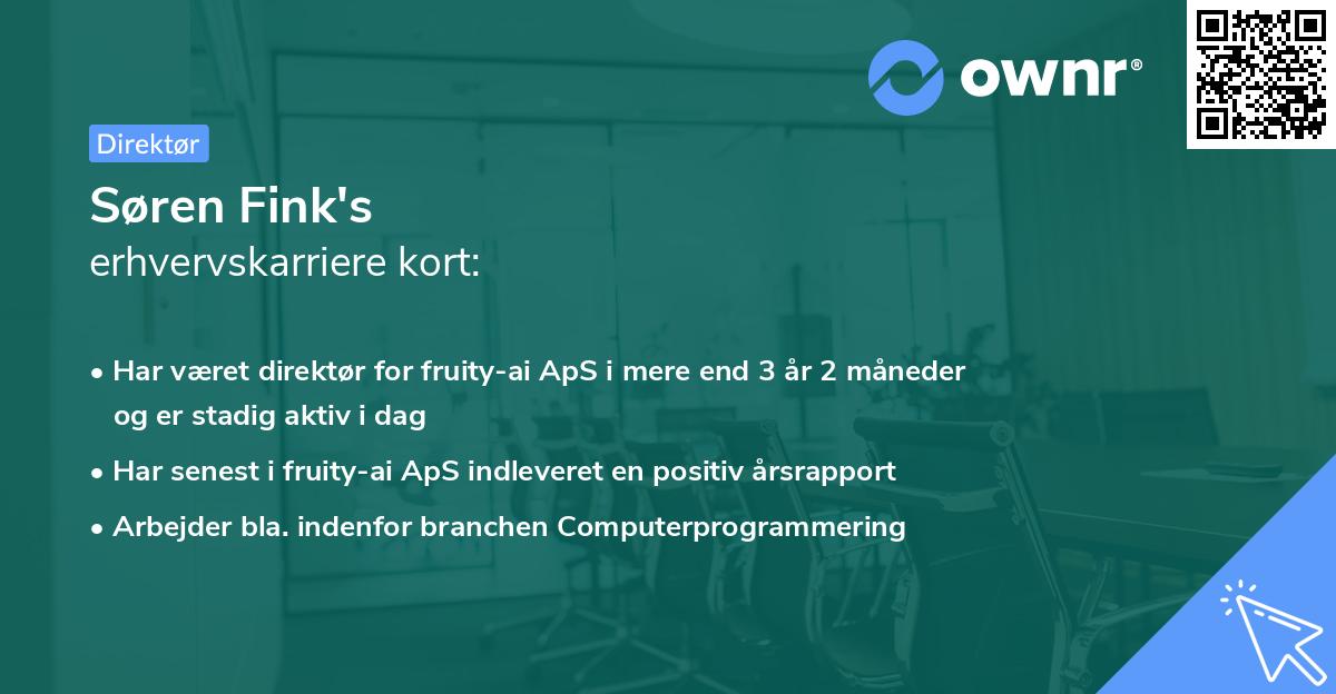 Søren Fink's erhvervskarriere kort