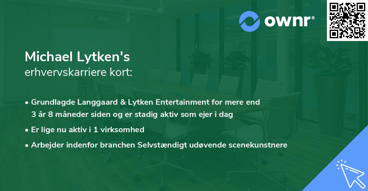Michael Lytken's erhvervskarriere kort