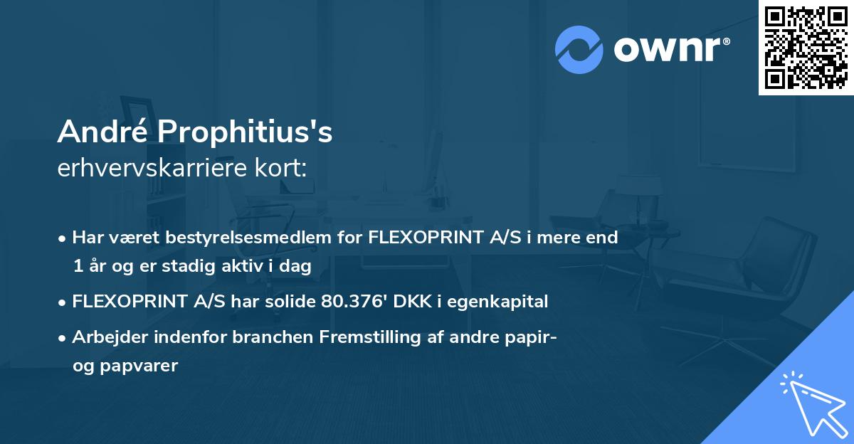 André Prophitius's erhvervskarriere kort