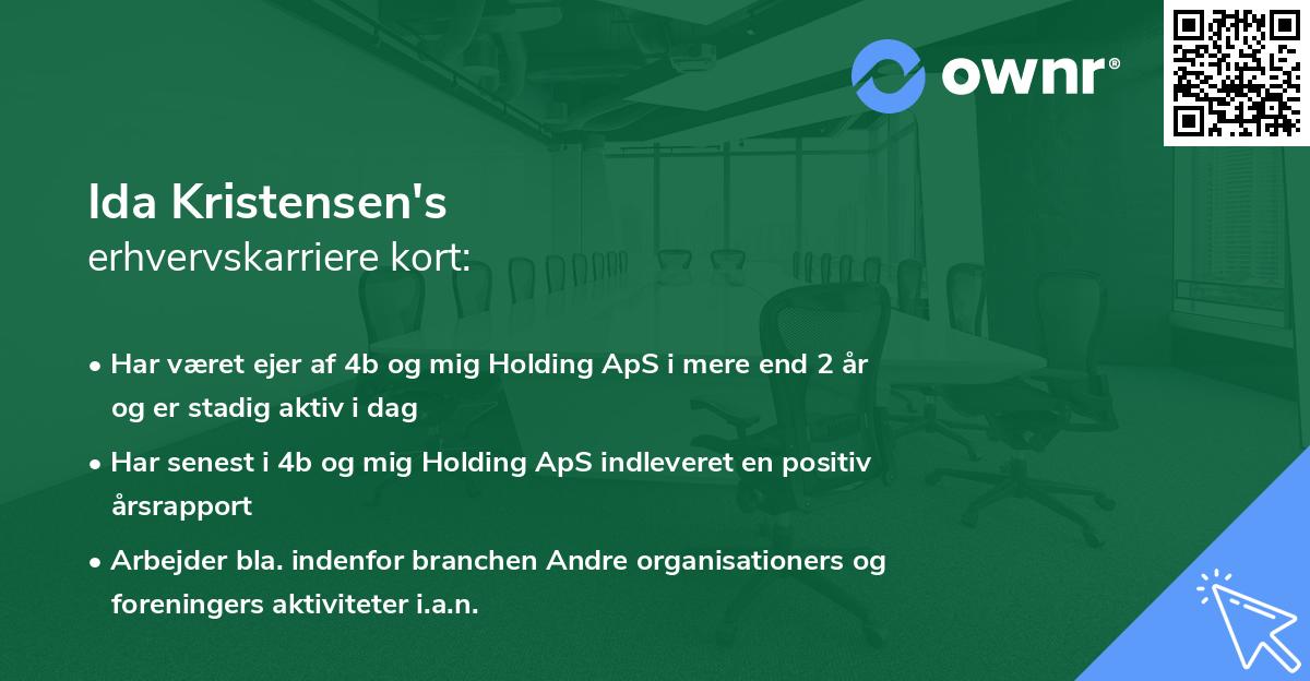 Ida Kristensen's erhvervskarriere kort