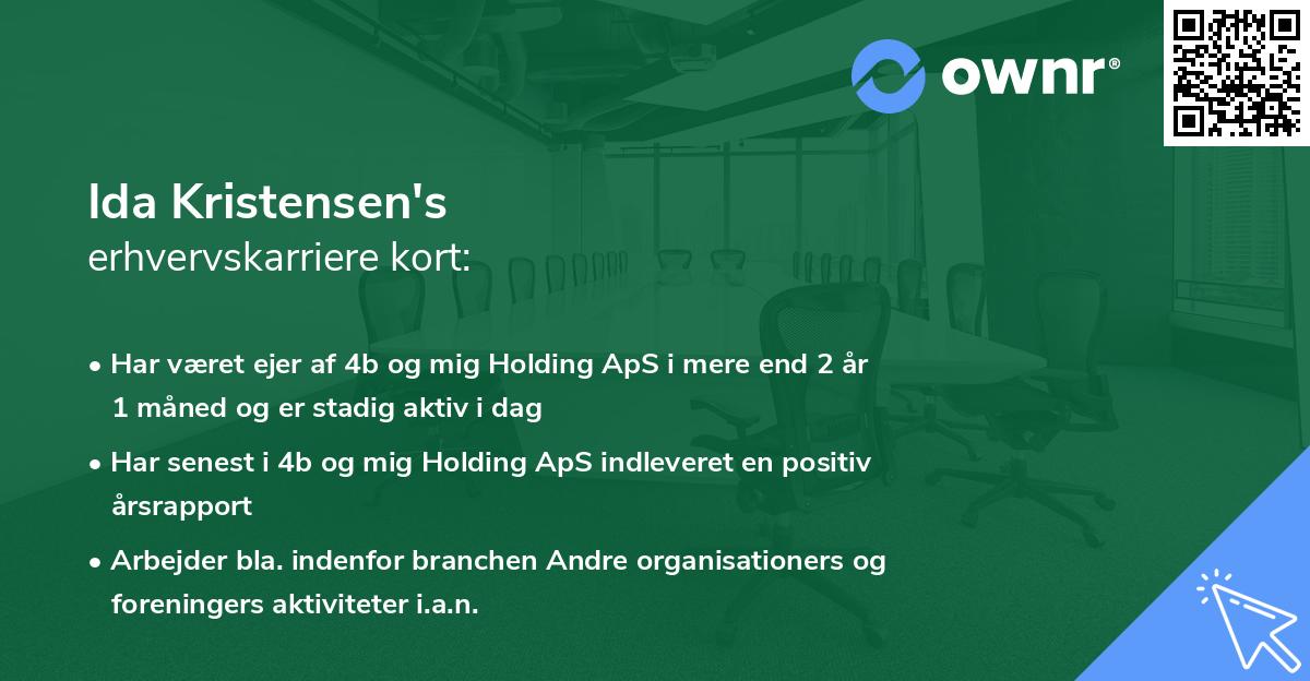 Ida Kristensen's erhvervskarriere kort