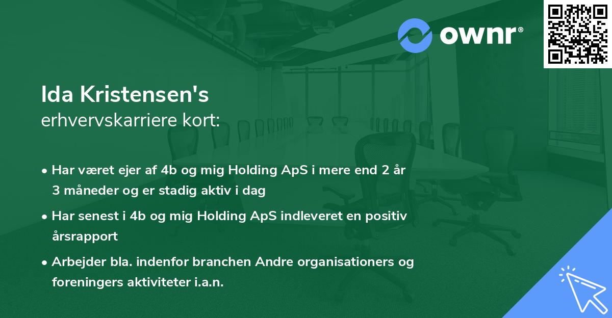Ida Kristensen's erhvervskarriere kort