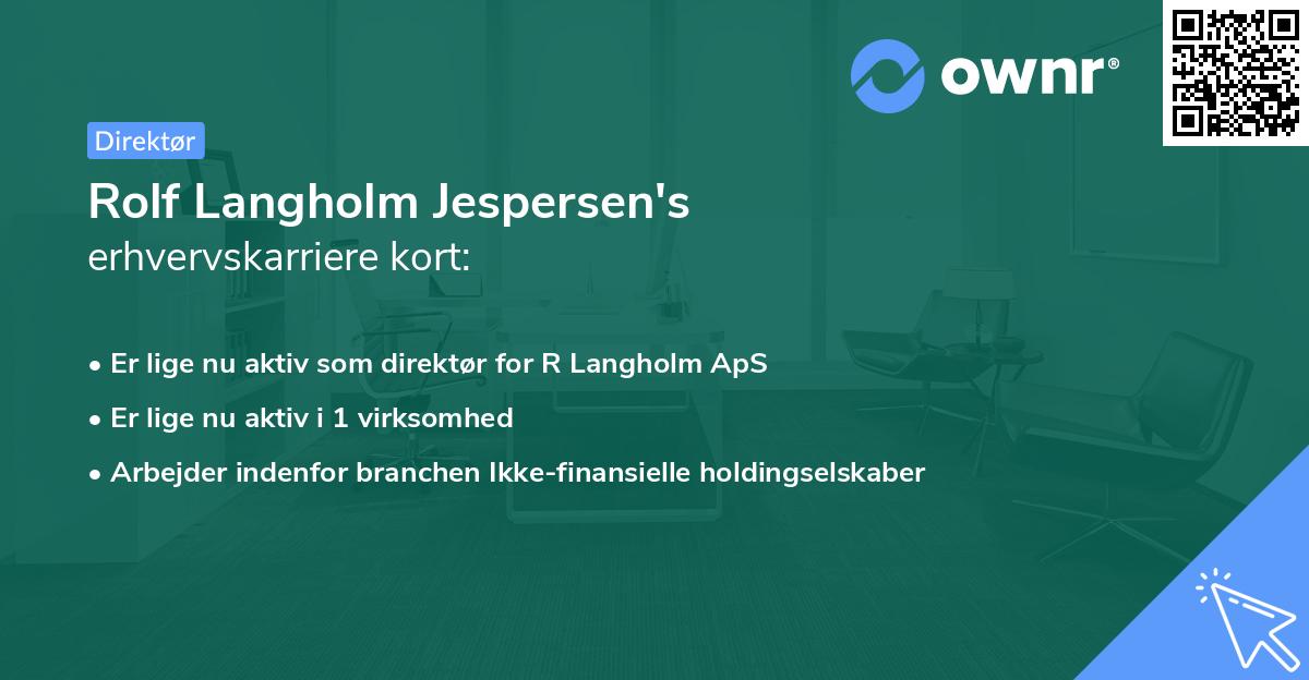 Rolf Langholm Jespersen's erhvervskarriere kort