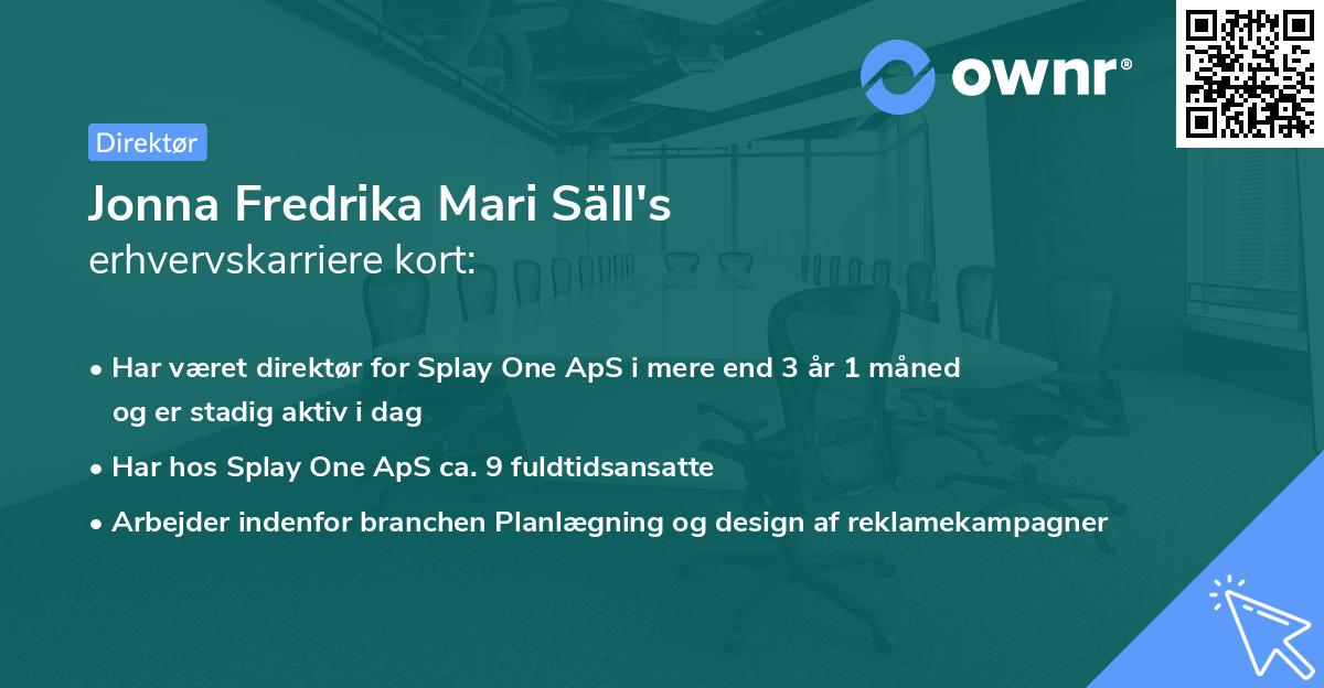 Jonna Fredrika Mari Säll's erhvervskarriere kort