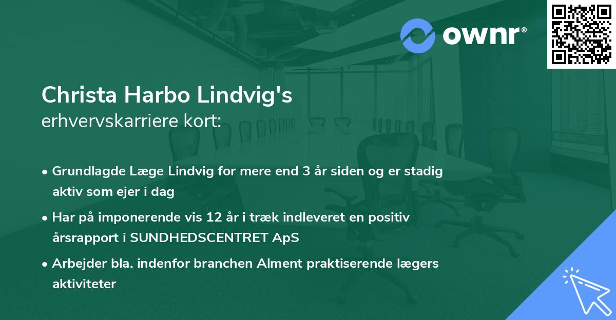 Christa Harbo Lindvig's erhvervskarriere kort