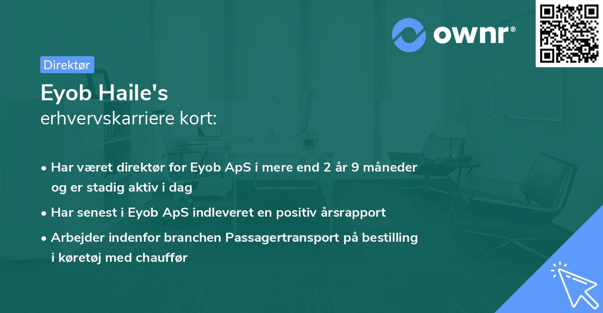 Eyob Haile's erhvervskarriere kort