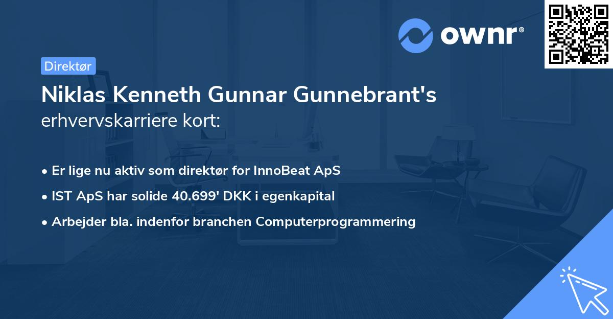 Niklas Kenneth Gunnar Gunnebrant's erhvervskarriere kort