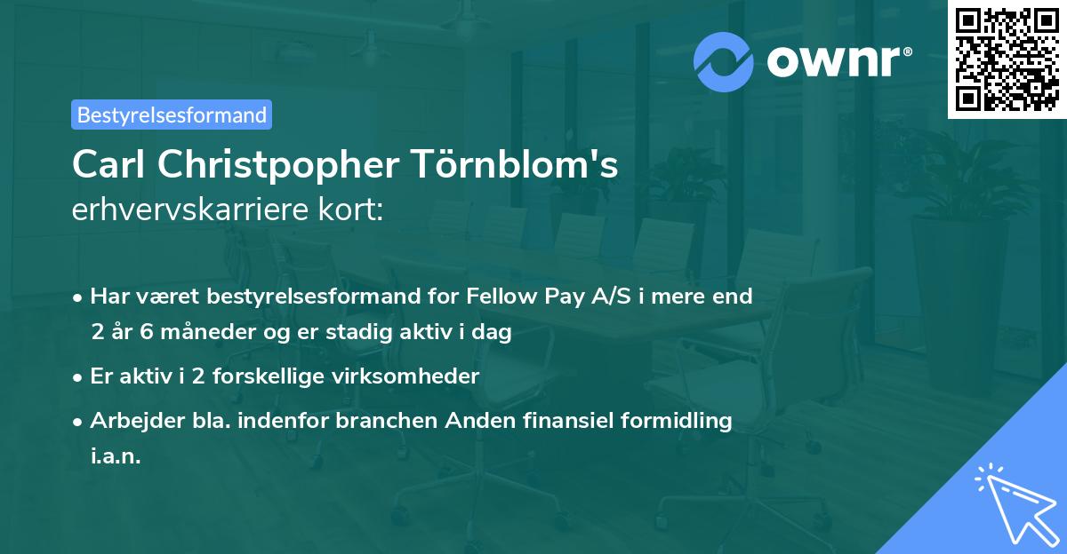 Carl Christpopher Törnblom's erhvervskarriere kort