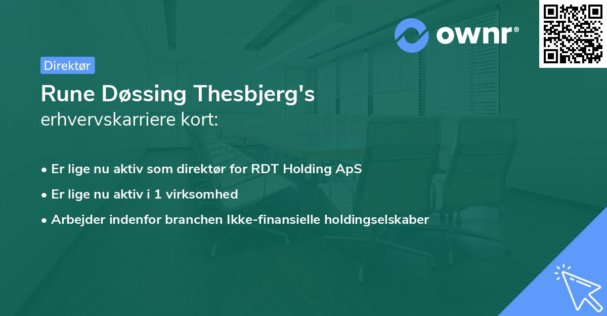 Rune Døssing Thesbjerg's erhvervskarriere kort