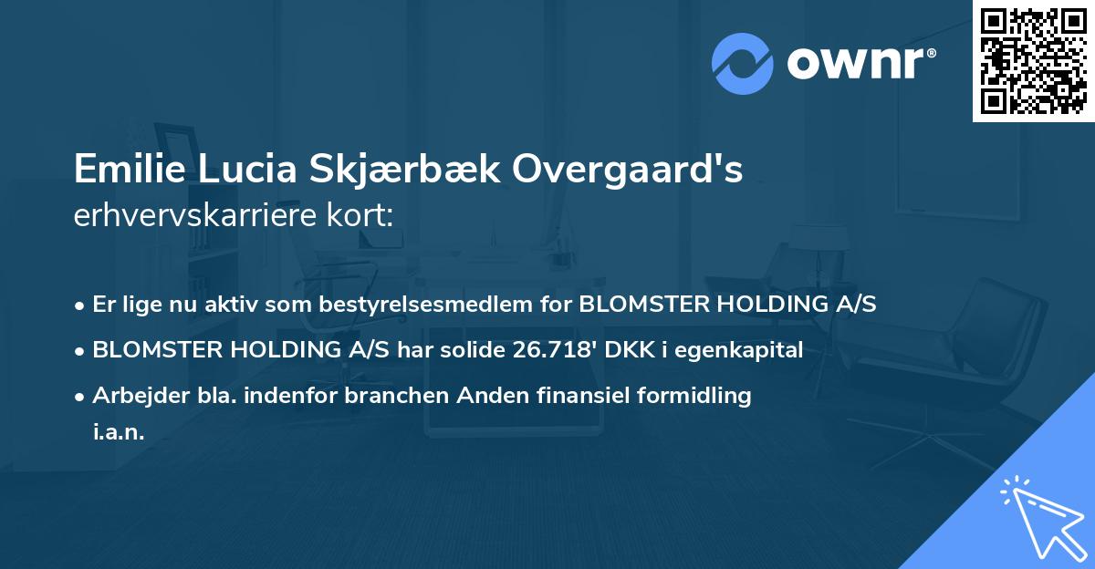 Emilie Lucia Skjærbæk Overgaard's erhvervskarriere kort