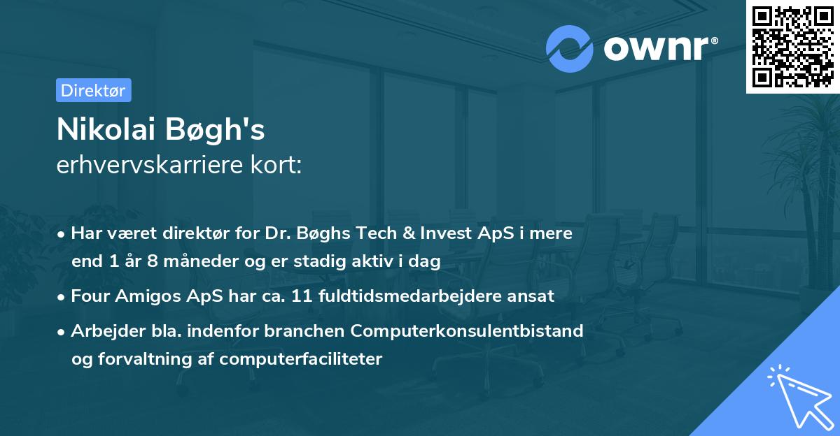 Nikolai Bøgh's erhvervskarriere kort
