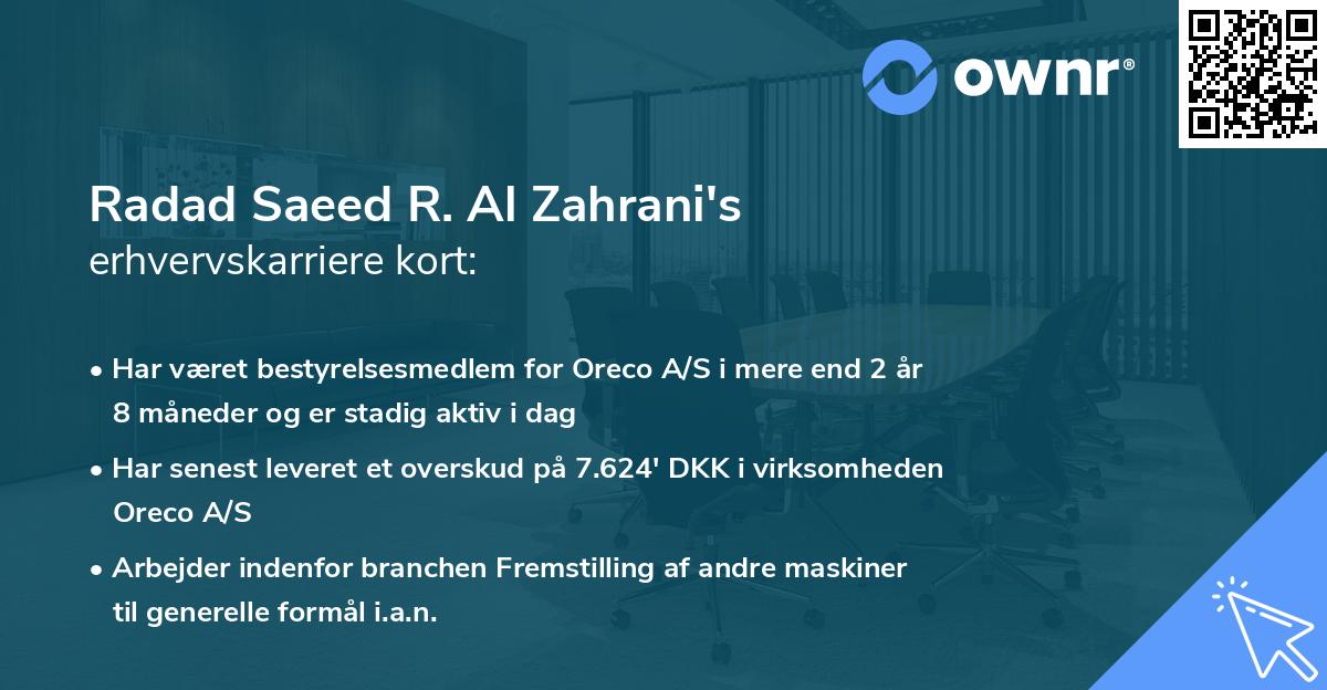 Radad Saeed R. Al Zahrani's erhvervskarriere kort