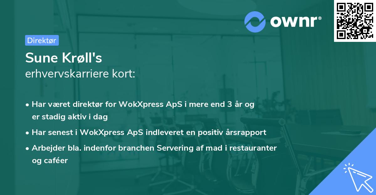 Sune Krøll's erhvervskarriere kort