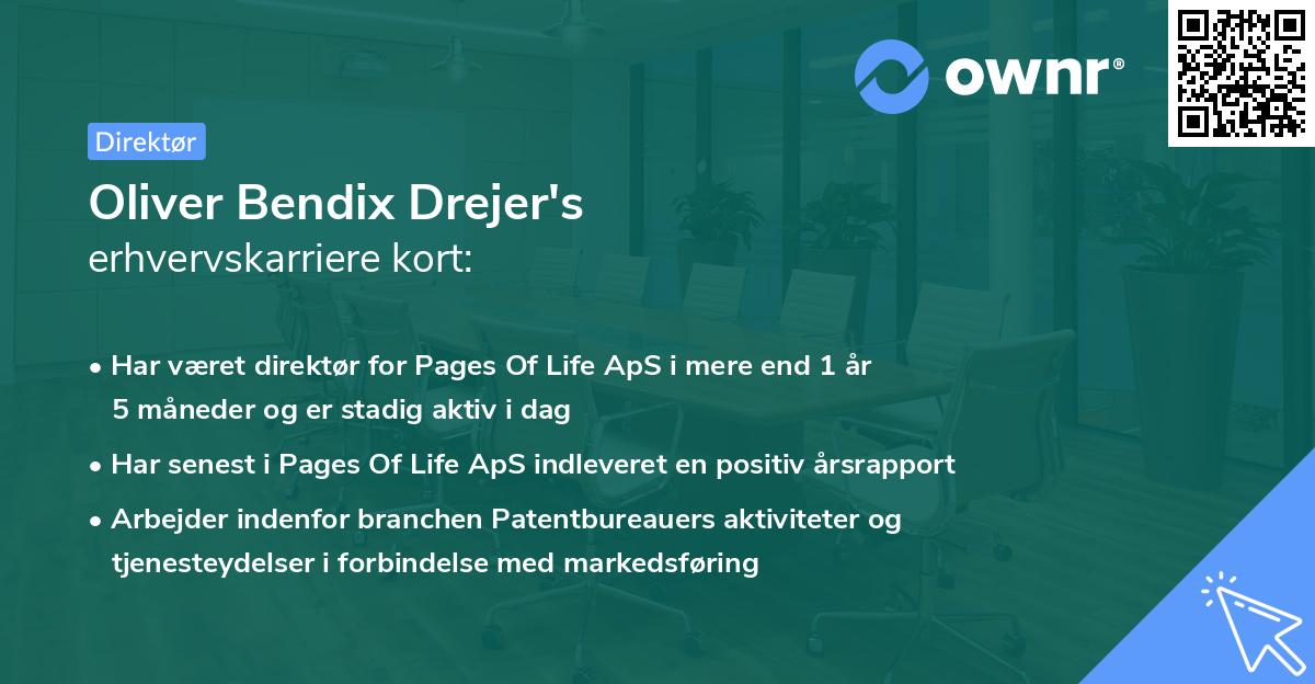 Oliver Bendix Drejer's erhvervskarriere kort