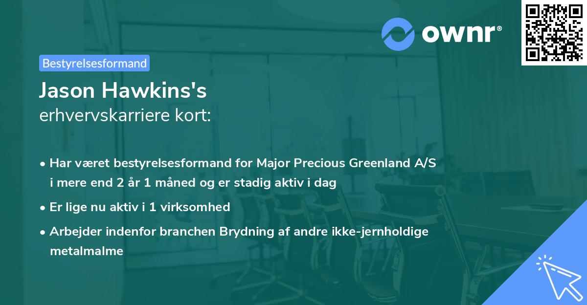 Jason Hawkins's erhvervskarriere kort