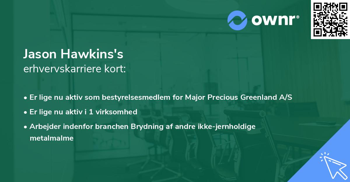 Jason Hawkins's erhvervskarriere kort