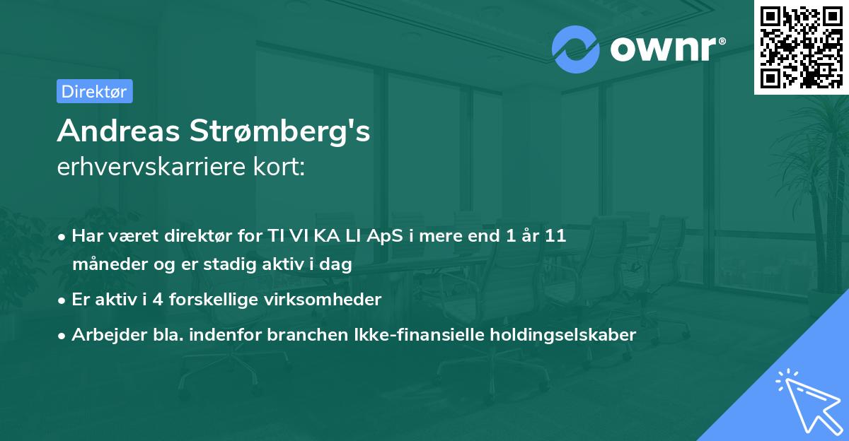 Andreas Strømberg's erhvervskarriere kort