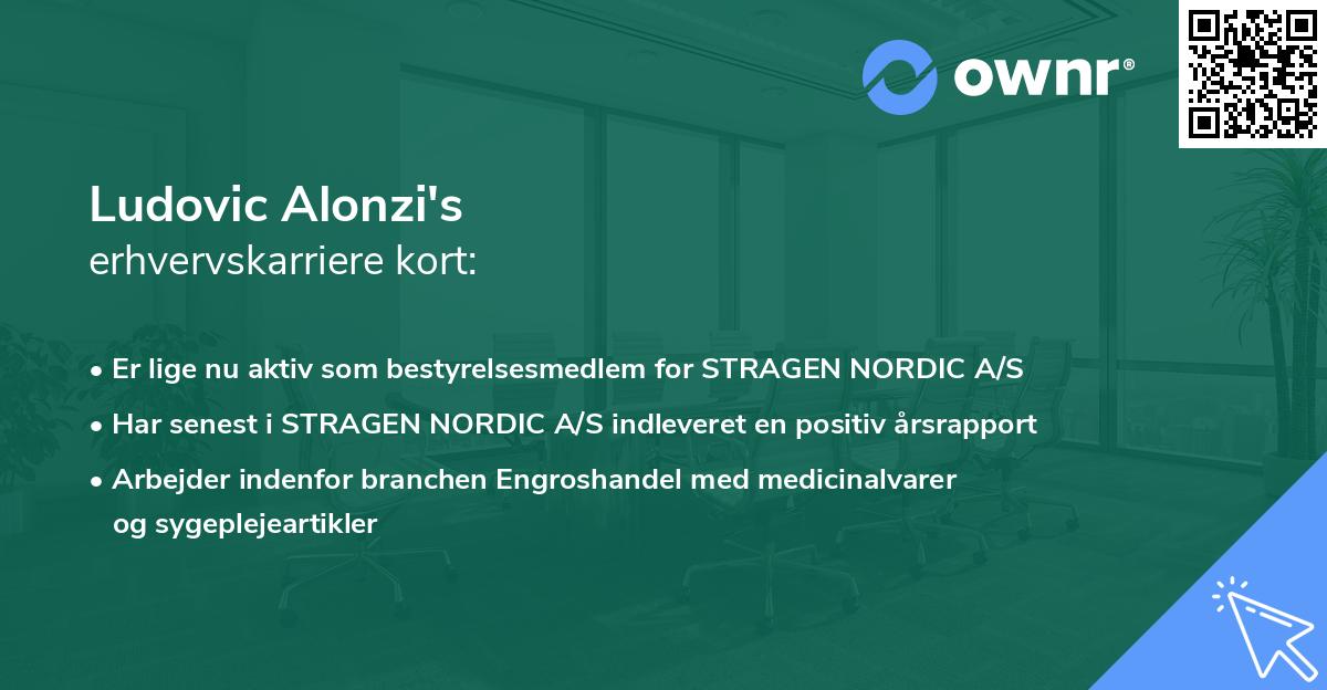 Ludovic Alonzi's erhvervskarriere kort