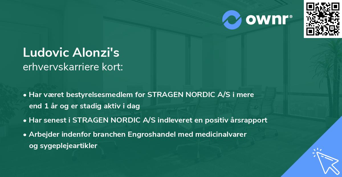 Ludovic Alonzi's erhvervskarriere kort