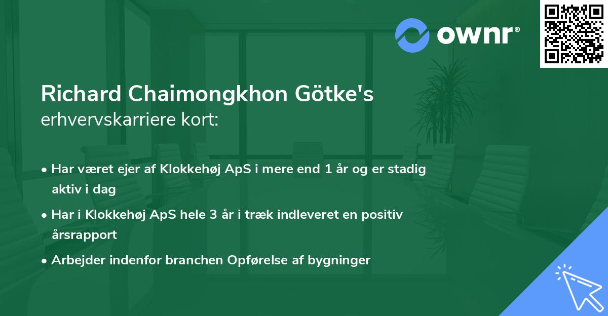 Richard Chaimongkhon Götke's erhvervskarriere kort