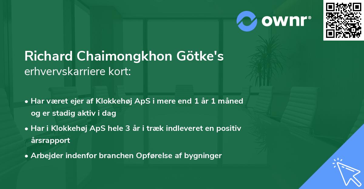 Richard Chaimongkhon Götke's erhvervskarriere kort