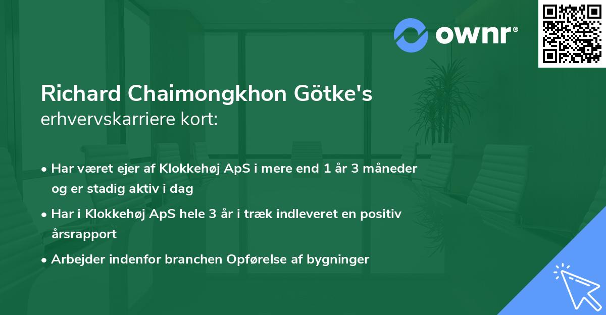 Richard Chaimongkhon Götke's erhvervskarriere kort