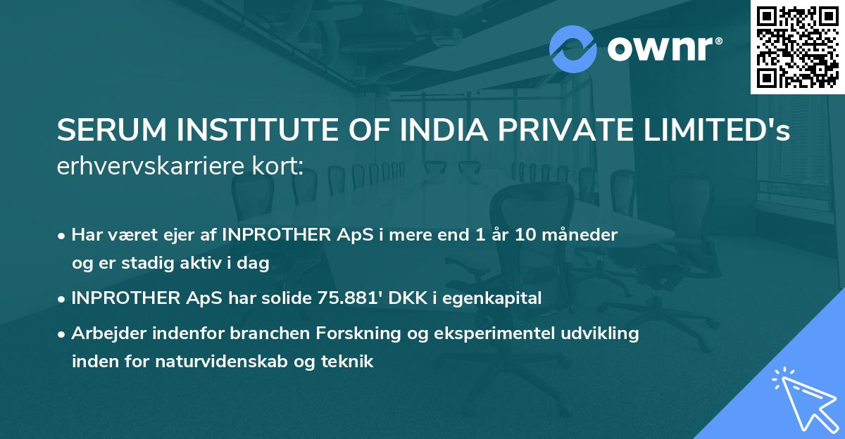 SERUM INSTITUTE OF INDIA PRIVATE LIMITED's erhvervskarriere kort